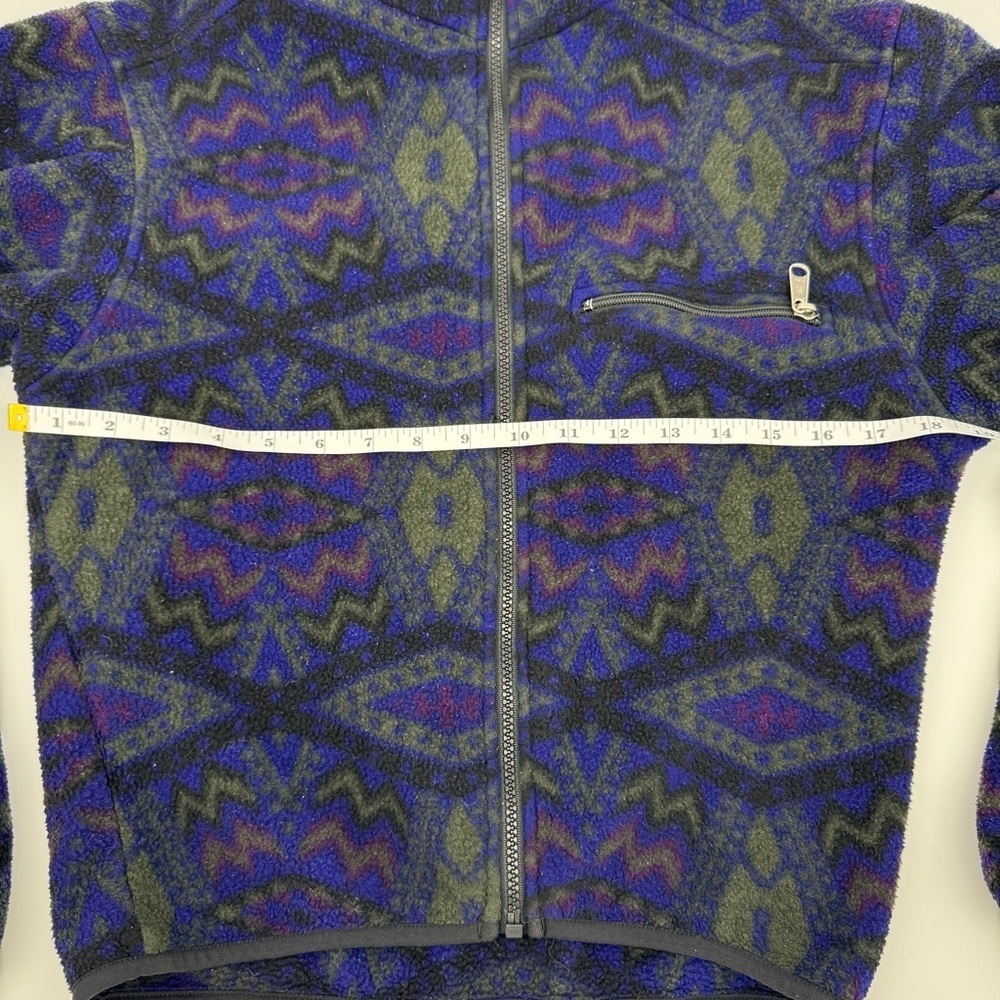 The North Face Vintage Aztec Fleece Jacket XS Purple Blue Green Full Zip - Picture 2 of 6